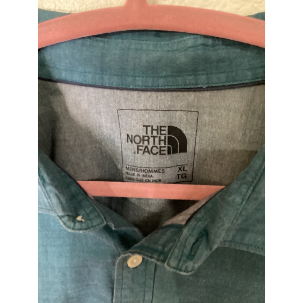 The North‎ Face Mens XL Long Sleeve Button Up Casual Shirt Teal Blue - Picture 3 of 7